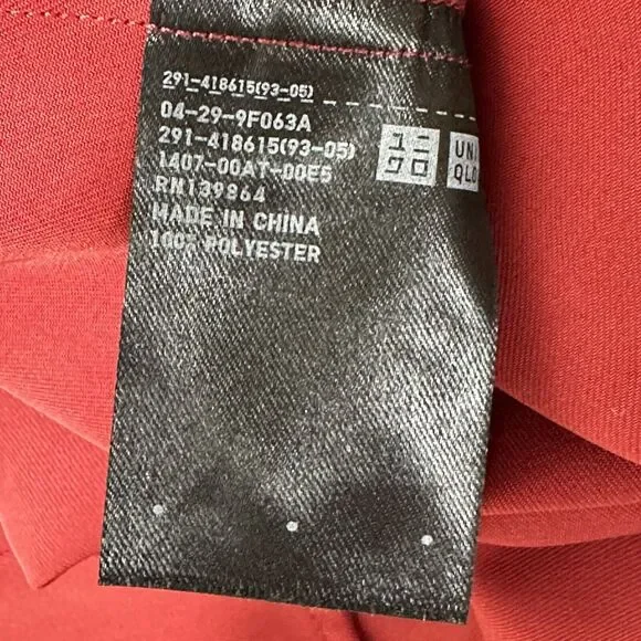 Uniqlo Women's Small V-Neck Drape Sleeveless Burgundy Red A-Line Dress Pullover - Picture 4 of 12